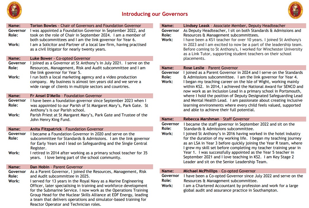Introducing our Governors